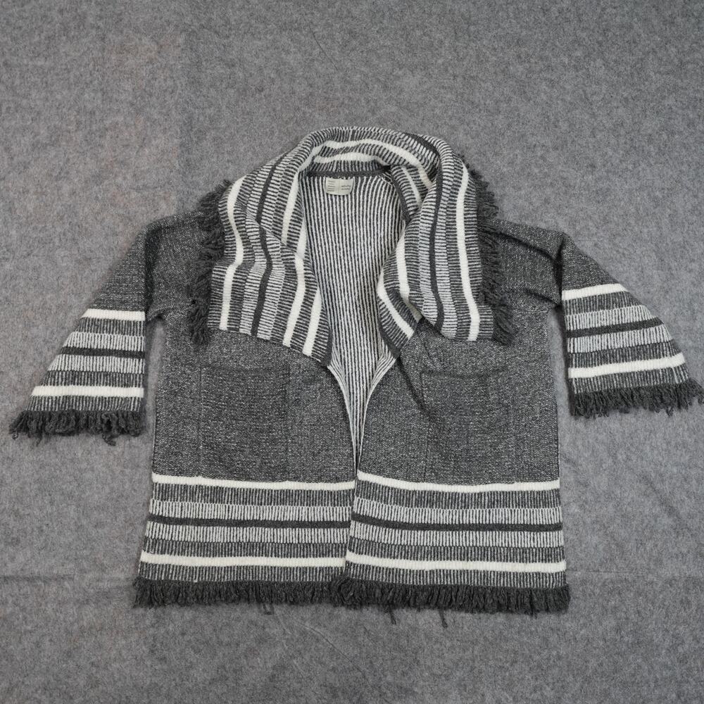 Anthropologie Sweater Womens One Size Portland Collar Kimono Knit Chunky Gray